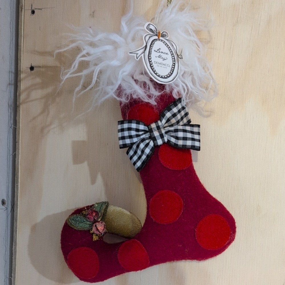 Demdaco Lenae May Collectible Christmas Stocking Decor Signed With Tags
